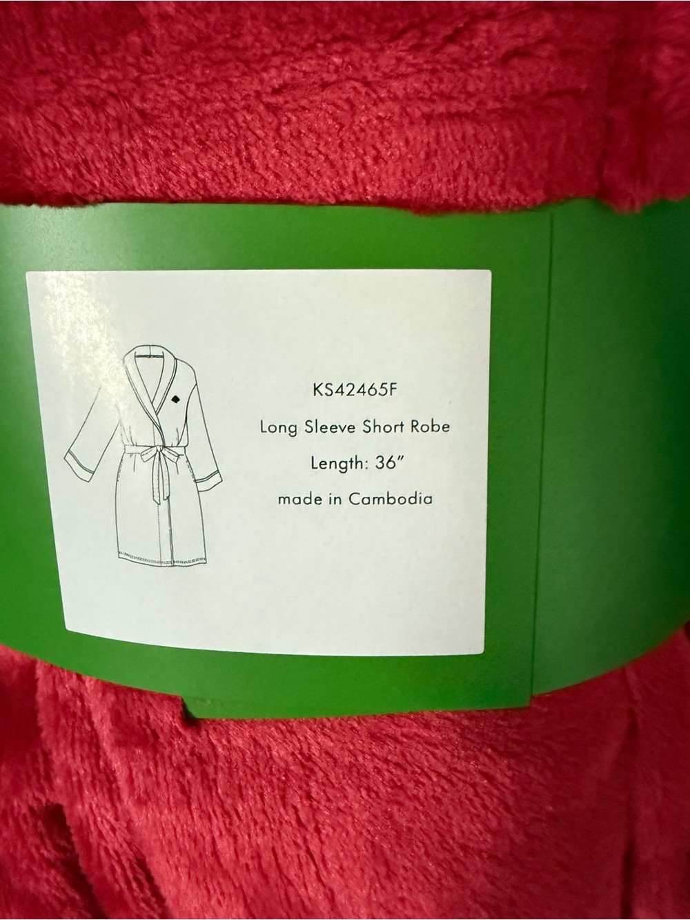 Kate Spade Robe - Long Sleeve Short Robe - Picture 4 of 6